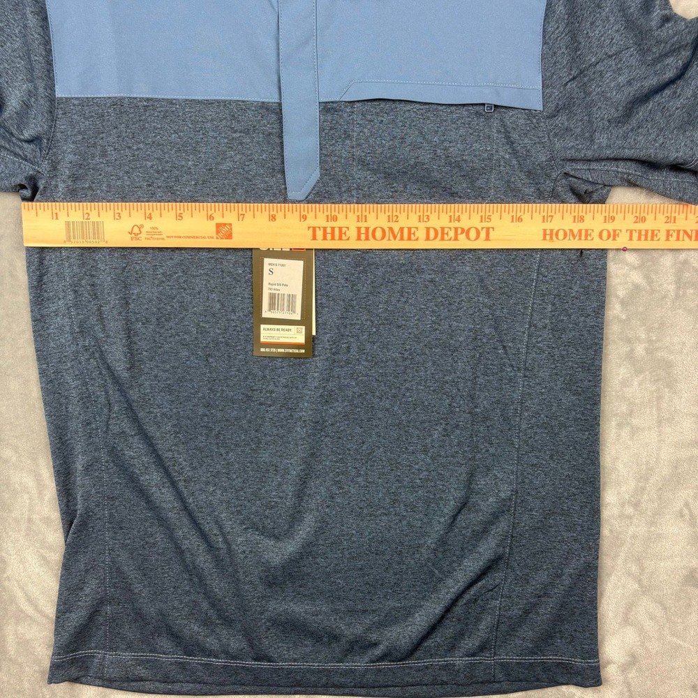 5.11 Tactical Men Sm. Rapid S/S Polo Atlas Blue Enduro-Flex Shirt Gorpcore NWT - Picture 11 of 13
